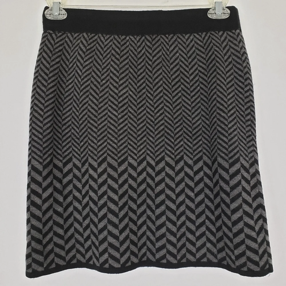 Kenar Chevron Wool Blend Skirt